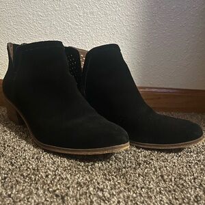 Susina Black Suede Ankle Booties